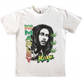 Rock Off Bob Marley Kaya Illustration T Shirt in White