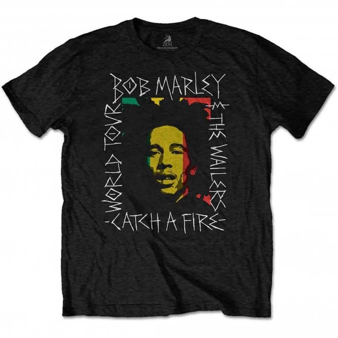 Rock Off Bob Marley Rasta Scratch T Shirt in Black