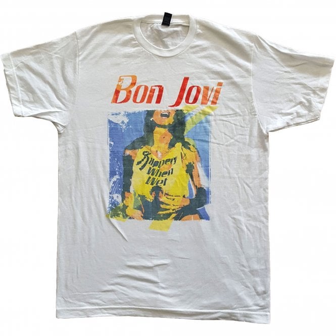 Rock Off Bon Jovi SWW Original Cover T Shirt in White