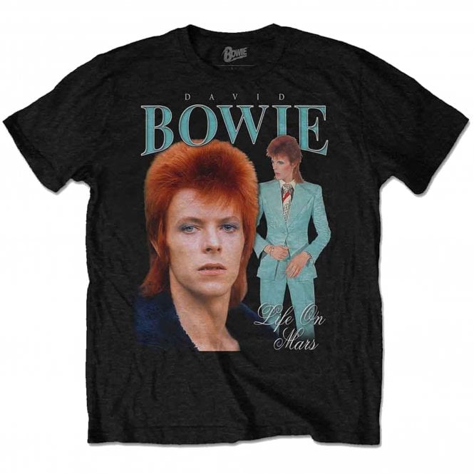 Rock Off Bowie Life On Mars T Shirt in Black