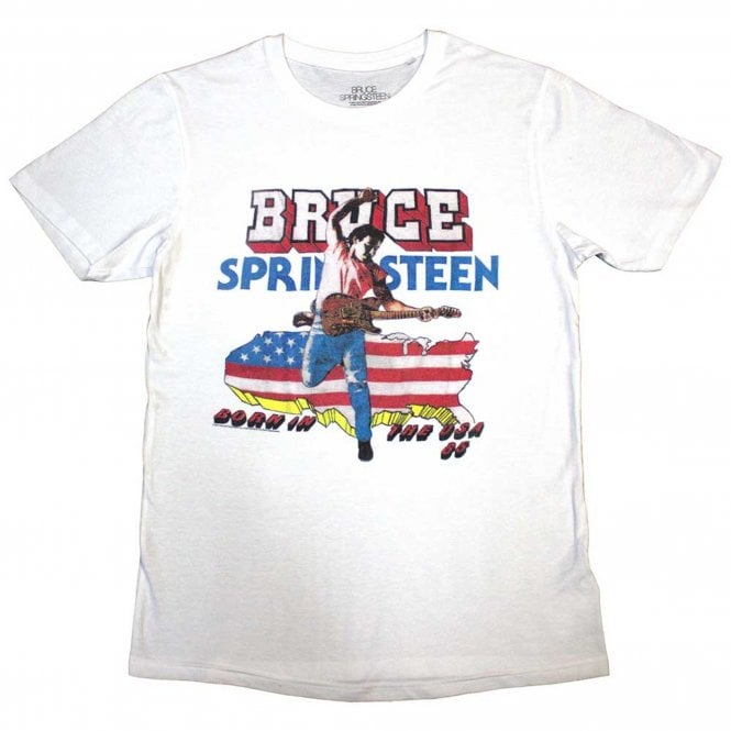 Rock Off Bruce Springsteen Born In 85 T Shirt in White
