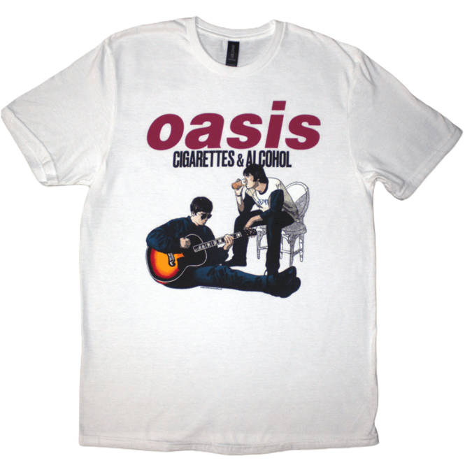 Rock Off Cigarettes & Alcohol Oasis T-Shirt - White