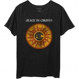 Rock Off Circle Sun Vintage Alice In Chains T Shirt in Black