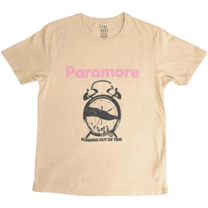 Rock Off Clock Paramore T Shirt in Sand