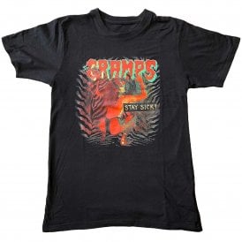 Rock Off Cramps Stay Sick T Shirt in Black