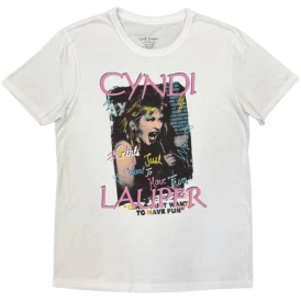 Rock Off Cyndi Lauper T Shirt in White