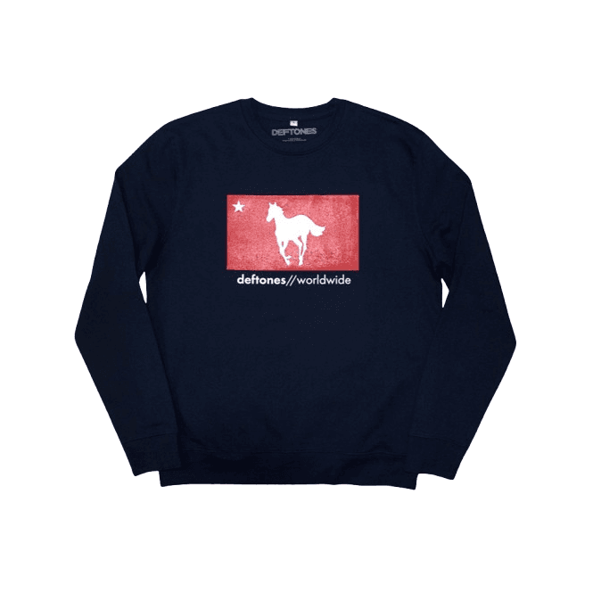Rock Off Deftones Star & Pony Sweatshirt - Navy Blue