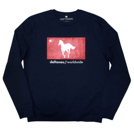 Rock Off Deftones Star & Pony Sweatshirt - Navy Blue