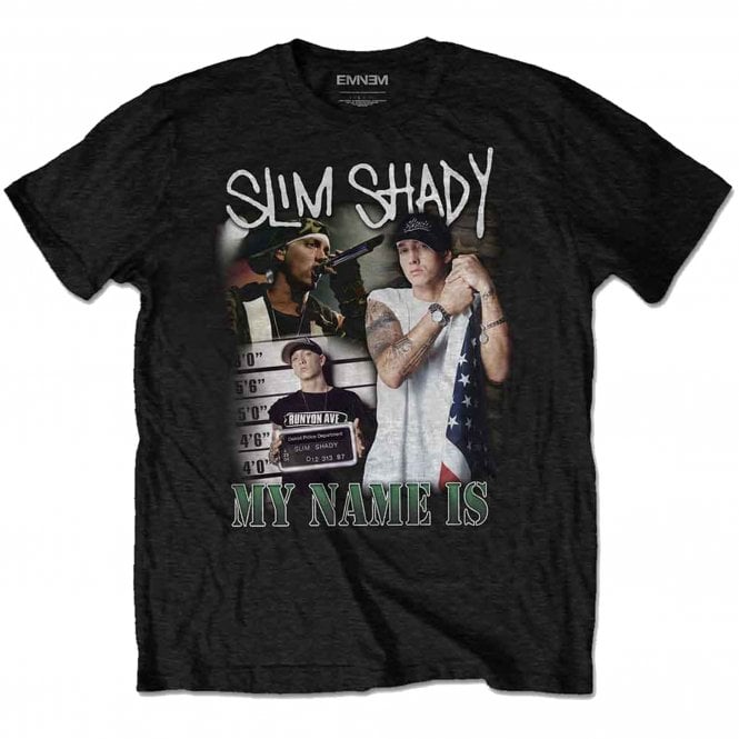 Rock Off Eminem My Name Is Homage T Shirt in Black