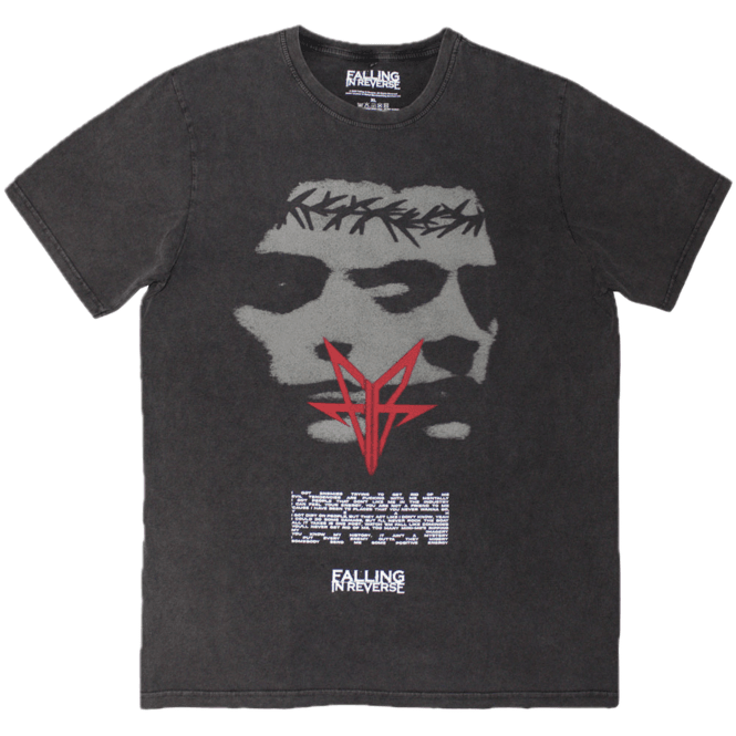 Rock Off Falling In Reverse Blur Stone T-Shirt - Black