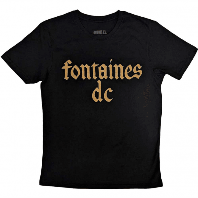 Rock Off Fontaines DC Gothic Logo T Shirt - Black