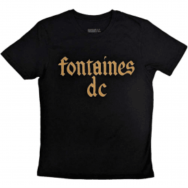 Rock Off Fontaines DC Gothic Logo T Shirt - Black