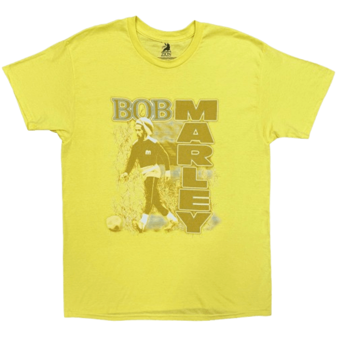 Rock Off Football Bob Marley T Shirt Yellow