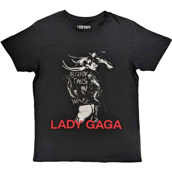 Rock Off Gaga Leather Jacket T-Shirt - Black
