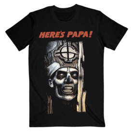 Rock Off Ghost Heres Papa T Shirt Black