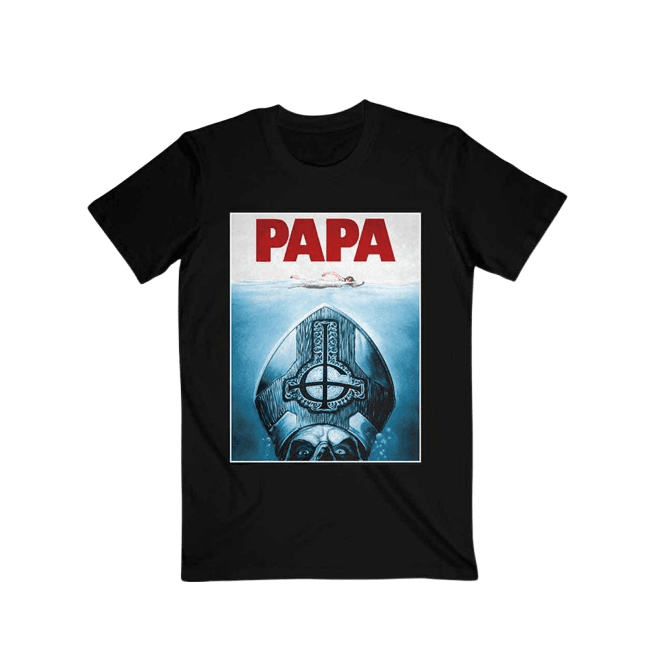 Rock Off Ghost Papa Jaws T Shirt Black