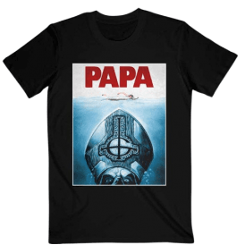 Rock Off Ghost Papa Jaws T Shirt Black