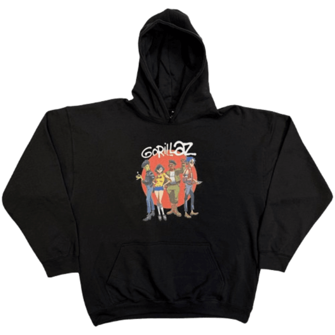 Rock Off Gorillaz Circle Rise Hoodie in Black