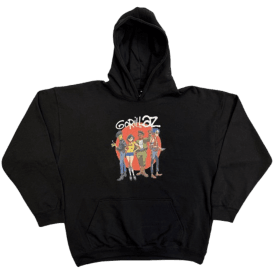 Rock Off Gorillaz Circle Rise Hoodie in Black