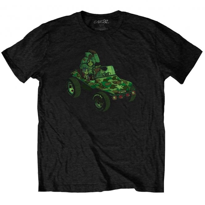 Rock Off Gorillaz Groupgreen Jeep T Shirt in Black