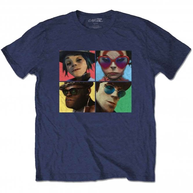 Rock Off Gorillaz Humanz T Shirt in Navy
