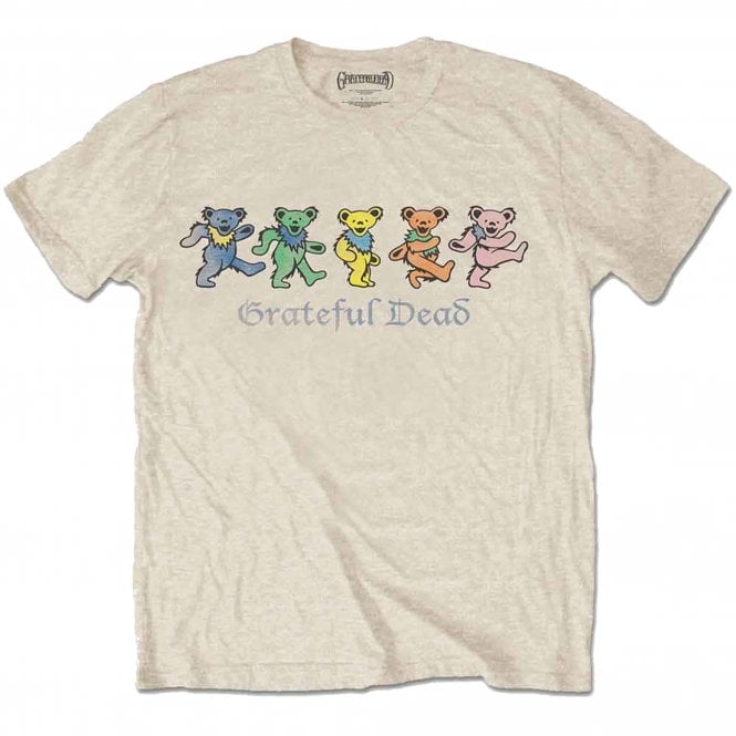 Rock Off Grateful Dead Dancing Bears T Shirt in Sand