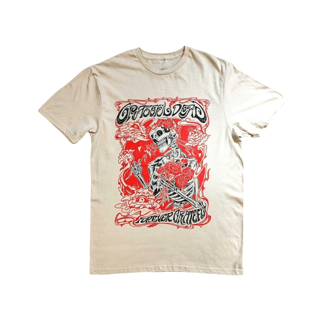 Rock Off Grateful Dead Forever Red Frame T Shirt Sand