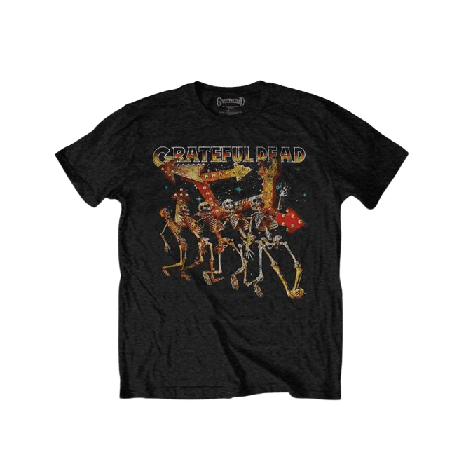 Rock Off Grateful Dead Truckin Skellies T Shirt Black