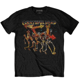 Rock Off Grateful Dead Truckin Skellies T Shirt Black