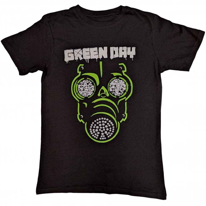 Rock Off Green Day Green Mask T Shirt in Black
