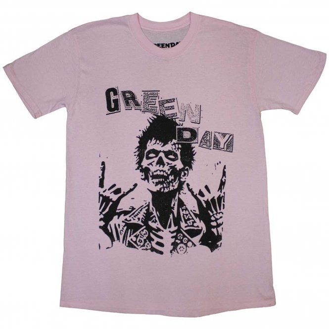 Rock Off Green Day Saviour Zombie T Shirt in Pink