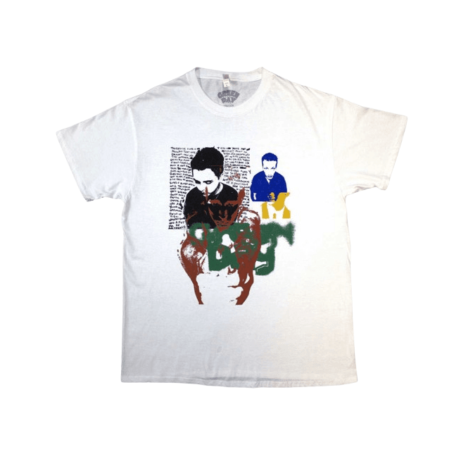 Rock Off Green Day Spray Paint T Shirt White