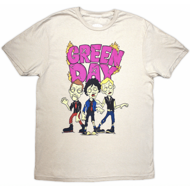 Rock Off Green Day Walking Zombies T-Shirt - Sand