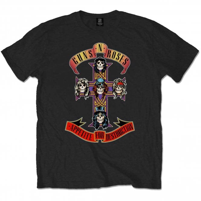 Rock Off Guns N Roses Appetite For Destruction T Shirt in Black