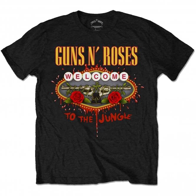 Rock Off Guns & Roses Welcome To The Jungle T Shirt in Black