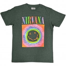 Rock Off Happy Face Glow Box Nirvana T Shirt in Green