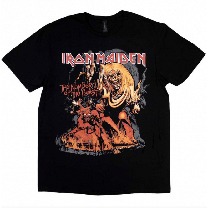 Rock Off Iron Maiden NOTB Red Graphic T-Shirt - Black