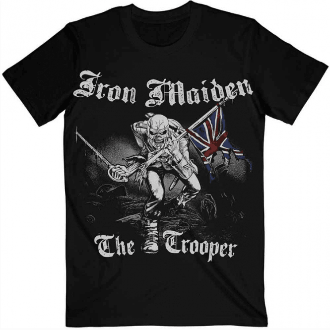 Rock Off Iron Maiden Sketched Troop T Shirt in Black
