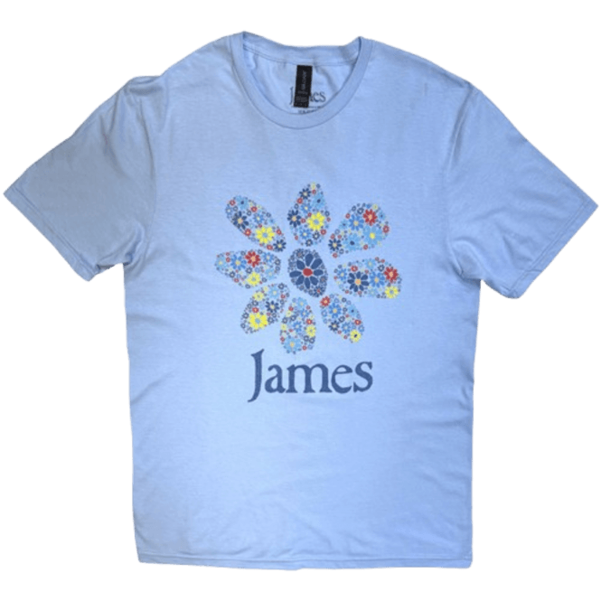 Rock Off James Multiple Daisy Logo T Shirt in Light Blue