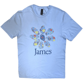 Rock Off James Multiple Daisy Logo T Shirt in Light Blue