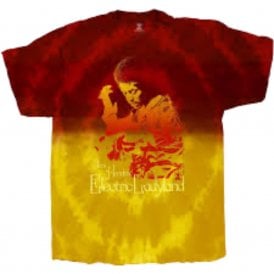 Rock Off Jimi Hendrix Electric Ladyland T Shirt in Red Dip Dye