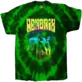 Rock Off Jimi Hendrix Hear The Vibe T Shirt in Green Dip Dye