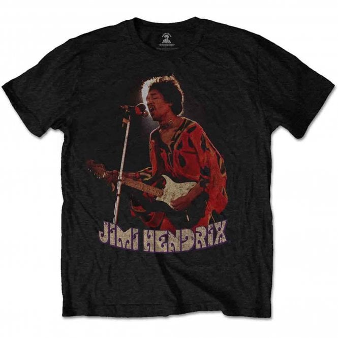 Rock Off Jimi Hendrix Orange Kaftan T Shirt in Black