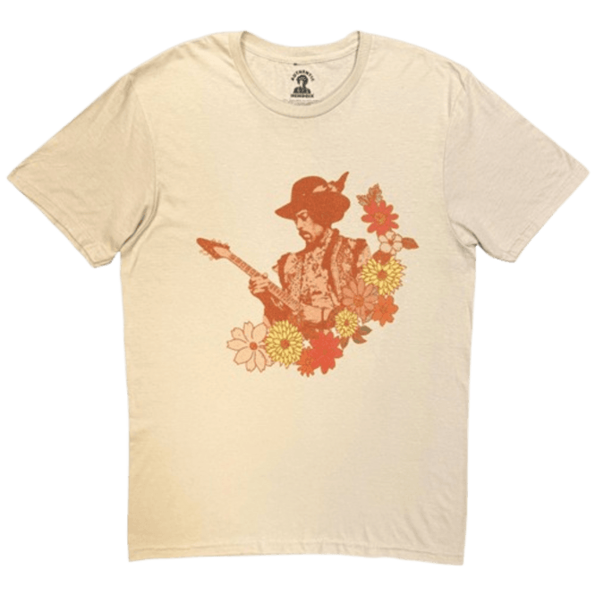 Rock Off Jimi Hendrix Spring T Shirt in Sand