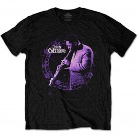 Rock Off John Coltrane Circle T Shirt in Black