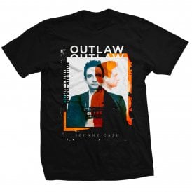 Rock Off Johnny Cash Outlaw Photo T Shirt in Black