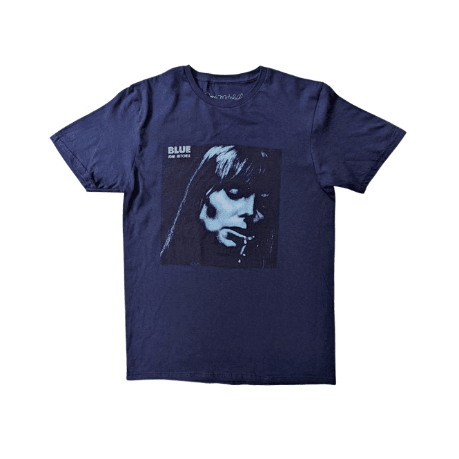 Rock Off Joni Mitchell Blue T Shirt Navy