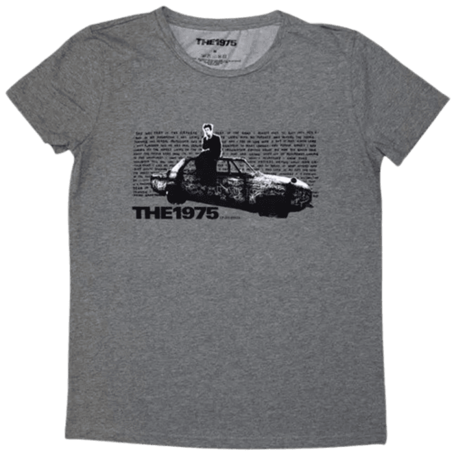 Rock Off Ladies Car 1975 T Shirt in Grey
