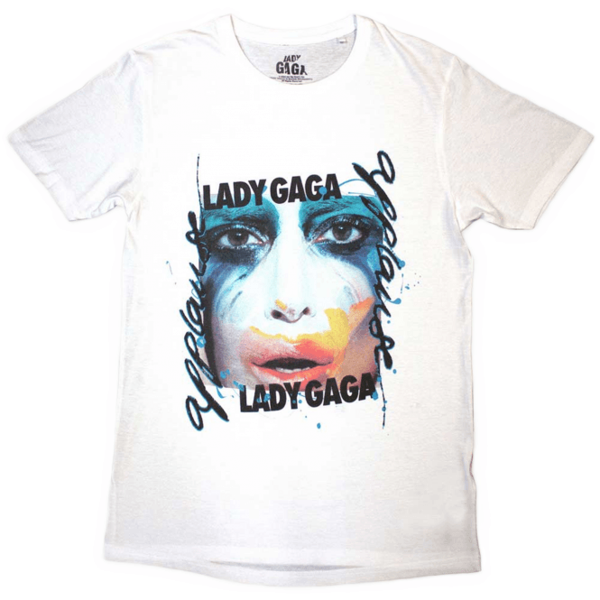 Rock Off Lady Gaga Artpop Face Paint T-Shirt - White