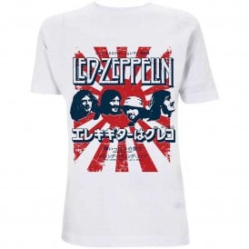 Rock Off Led Zeppelin Japanese Burst T Shirt in White